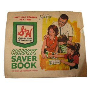 Vintage S&H Green Stamps Quick Saver Book 1960s Complete Filled Collectible
